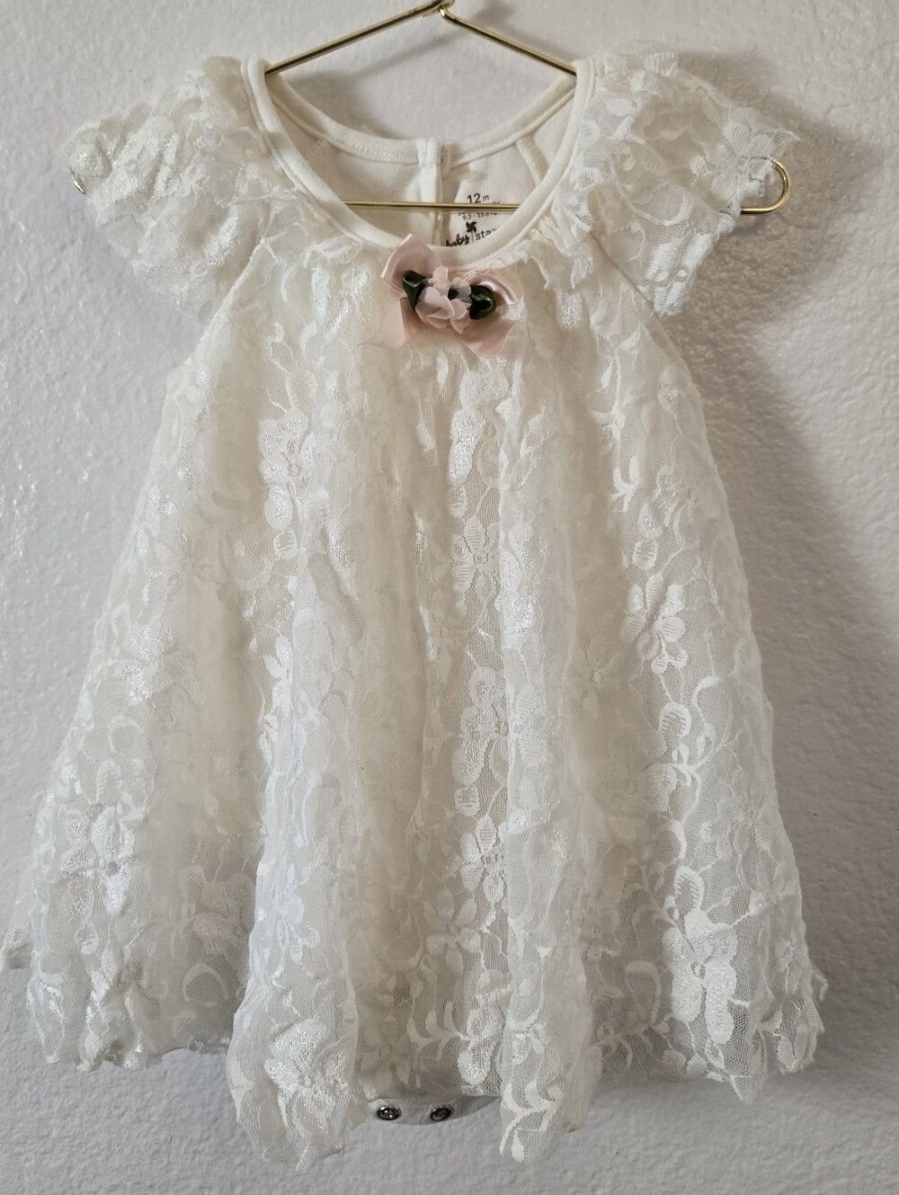 Baby Starters White Floral Lace Baby Girl Dress